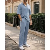 economico Tute da ginnastica-Per uomo Tuta da Ginnastica Tuta da Jogging Tute da allenamento Coulisse 2 Pezzi Tinta unita T-shirt e pantaloni da corsa Set di Abbigliamento Sportivo Estate Primavera Nero Marrone Allenamento in