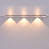 رخيصةأون ضوء مجلس الوزراء-مصابيح ذكية تعمل بمستشعر حركة على شكل عين قطة للخزائن، 30/40/50 سم، إضاءة LED ثلاثية الألوان قابلة للتعتيم، قابلة لإعادة الشحن عبر منفذ USB، مزودة بمشبك مغناطيسي، لا تحتاج إلى أسلاك، مصباح ليلي متعدد