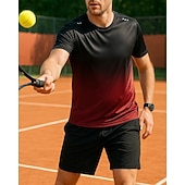 billiga Herrskjorta-Herr Grafisk Sportset Skjortor &amp; Shorts Tennisset 2 Kort ärm Svettavvisande Fuktabsorberande Andningsfunktion Tennis Golf Pickleball Röd Blå Grön Tenniskläder
