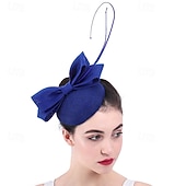 economico Fascinatori-Fascinator Lino Matrimonio Elegante Vintage Carino Con Fiocco Copricapo Copricapo