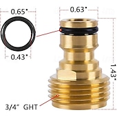 abordables Arrosage et irrigation-2 jeux de raccords rapides pour tuyau d'arrosage, en laiton massif robuste de 3/4 pouce, raccords universels étanches pour une connexion facile du tuyau d'arrosage