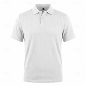 preiswerte Klassisches Poloshirt für Herren-Herren Zopfstrick-Poloshirt Textur Geschäft Urlaub Revers Kurzarm Mode Modern Einfach Knöpfe Atmungsaktiv Sommer Frühling Schwarz Weiß Wein Marineblau Grün Khaki Zopfstrick-Poloshirt