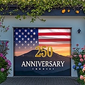billiga 250:e årsjubileum-4 juli 2026 250-årsminne Tapestry Banners Garage Door Cover Örn Amerikansk flagga 3D-utskrift Modern patriotisk festskjutning Bakgrundsgåva Heminredning