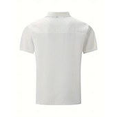 cheap Men's Button Up Shirts-Men's Shirt Waffle Shirt Texture Casual Shirt Button Up Shirt Blue Black White Pink khaki Short Sleeve Plain Lapel Casual Daily Clothing Apparel Fashion Modern Casual Comfortable