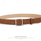 Χαμηλού Κόστους Ζώνη-Γυναικεία Ζώνη πόρπης PU Συνθετικό δέρμα Μεταλλικό Bucke Γεωμετρικό Καθημερινό Καθημερινά Αργίες Μαύρο Καφέ Μπεζ Καφέ