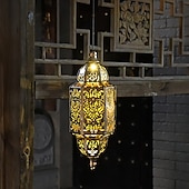 abordables Éclairages pour allées-Lanterne suspendue d'extérieur à projection solaire baroque en métal creux, étanche, avec éclairage LED pour jardin, cour, allée, pelouse, terrasse, fête, vacances, ambiance chaleureuse, violet
