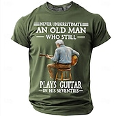 preiswerte Musik- und Instrumenten-Grafik-T-Shirts-Herren Alter Mann Lustiger Slang T Shirt Kurzarm T-Shirt 3D-Druck Rundhalsausschnitt Hemd Mode Täglich Täglich Straße Blau Hellblau Grapefruit-Heide Sommer Frühling Bekleidung S M L XL XXL XXXL 4XL