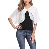 economico impacchi per gli invitati al matrimonio-Coprispalle Scialli della Madre Scialli della Sposa Scialli dell'Ospite di Nozze Elegante Signore Formale Mezza Manica Chiffon Stole da matrimonio Con Colore puro Per Quotidiano Estate