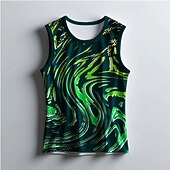 billige Løpe T-skjorter og tanktopper-Herre Grafisk Geometrisk Treningstank topp Singlet til jogging Gymtopp Sommer Ermeløs Hurtigtørkende Myk Pustende Treningsøkt Løp Vandring Jogge Gul Rød Blå Sports Sportsklær