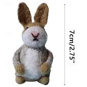  6 יחידות ממולאות סל פסחא ארנב לבד מחט, בובת פרווה מיניאטורית מצמר בעבודת יד, צעצוע בסגנון ארנב, מתנה רכה ואביבית לילדים בנות בנים, עיצוב חדר ילדים בהשראת וולדורף