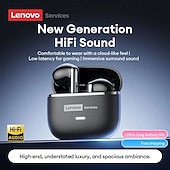 ieftine Căști Wireless-Căști intraauriculare Lenovo, căști cu cip Bluetooth 6.0 și carcasă de încărcare, 30 de ore de redare, audio spațial captivant la 360° cu sunet panoramic 3D, căști intraauriculare pentru jocuri,