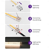 abordables Accessoires LED-Connecteur LED 2 broches 10 mm sans soudure pour rubans LED transparents, avec tournevis intégré, pour rubans LED monochromes 12 V/24 V, lot de 12.