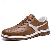 abordables Zapatillas Informales-Zapatillas casuales de piel sintética para hombre: zapatos ligeros y cómodos para caminar, viajes, salidas diarias y ropa de calle informal.