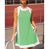 olcso Női tenisz szett-Női Kollázs Sportkészlet Tenisz szett Tenisz szoknya Tenisz nadrág Ujjatlan 2 db Upijanje znoja Légáteresztő Tenisz Golf Pickleball Kerek Ruhák Fekete Égszínkék Bíbor Tenisz ruházat