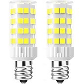 billiga LED-cornlampor-2 st E12 LED-lampor 5W motsvarande 40W C7-ersättningslampor, klar typ B, kandelabersockel, Bulbrite, dagsljusvit, 6000K, ej dimbar