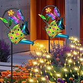 voordelige Pathway Lights &amp; Lanterns-buitenzonne-metalen vlinder &amp;Bloemgieter met prikverlichting, IP65 waterdicht, decoratieve ledlamp voor tuin, terras, erf, pad, gazon, villa, feest, verjaardag &amp; vakantie