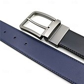 preiswerte Herren-Gürtel-Herren Gürtel Verstellbar Echtes Leder Chrom Streetwear Zeitgenössisch Freizeit Einfarbig Blau Weiß Täglich Geschäft Formell Taillengürtel