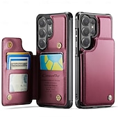 cheap 2026 Samsung Galaxy S26 Series-Phone Case For Samsung Galaxy S26 S26 Ultra Plus Wallet Case Flip Cover with Stand Holder Card Slot Shockproof Retro TPU PU Leather
