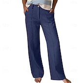 economico Pantaloni di Lusso-Per donna Pantaloni Pantaloni Estivi Pantaloncini casual Vacanza Moda Casual Quotidiano Lunghezza intera Vita Alta Tinta unica Semplice Cerniera Tasca Gamba Dritta Comodità Morbido Traspirante