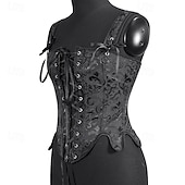 cheap Tops-Medieval Renaissance Cottagecore Corset Bodice Viking Peasant Lace up Fancy Dress Women's Celtic Fantasy Halloween Carnival Performance LARP Ren Faire Adults' Corset