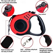 お買い得  犬用首輪＆ハーネス＆リード-6点セットのペット用トラベルセット、伸縮式犬用リード、自動伸縮トラクター犬用ロープ、ペット用ロープ、滑り止めハンドル付きで便利、小型犬から中型犬に適しています