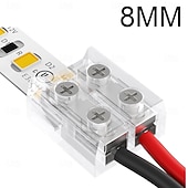 abordables Accessoires LED-Connecteur LED 2 broches 10 mm sans soudure pour rubans LED transparents, avec tournevis intégré, pour rubans LED monochromes 12 V/24 V, lot de 12.