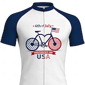 preiswerte Radtrikot Herren-Amerikas 250. Jahrestag Tag der Unabhängigkeit Herren Radtrikot Downhill-Trikot Amerikanische US-Flagge Fahhrad Kurzarm Fahhrad Trikot T-Shirt mit 3 Gesäßtaschen UV-beständig Schnelltrocknend Mit