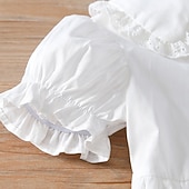 cheap Daily Family Matching-Mommy and Me Dresses Solid Color Casual Ruched White Short Sleeve Midi Active Matching Outfits