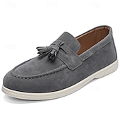 baratos Mocassins casuais-Mocassins masculinos de camurça com borla – sapatos clássicos de verão, sem cadarço, com sola macia e flexível, leves e estilosos, ideais para uso casual, viagens e lazer ao ar livre.