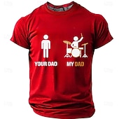 preiswerte Musik- und Instrumenten-Grafik-T-Shirts-Herren Musik Trommel T Shirt Kurzarm T-Shirt 3D-Druck Rundhalsausschnitt Hemd Mode Lässig Lässig Täglich Party Blau Schwarz Rote Sommer Frühling Bekleidung S M L XL XXL XXXL