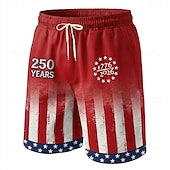  Per uomo 4 luglio, 250° anniversario degli Stati Uniti Bandiera degli Stati Uniti 1776 Costumi da bagno Pantaloncini da mare Pantaloncini da Surf Misura del girovita medio Patriotico Ferie Tasche