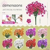 お買い得  造花-屋外用UV耐性フェイクパンツ春の花の造花24束、屋外プランター、結婚式、自宅、庭、パティオ、ポーチの装飾（8色）