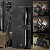 abordables 2026 Samsung Galaxy S26 Serie-teléfono Funda Para Samsung galaxia S26 S26 Ultra Plus Tarjetas billetera con Soporte con correa de muñeca Ranura para tarjetas Retro TPU Cuero de PU