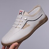 cheap Casual Lace-Up Shoes-Men's White Athletic Sneakers – Lightweight Breathable Running Shoes, Casual Sport Style, Gym, Walking &amp; Everyday Wear