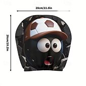 voordelige 250e Verjaardag-2 stuks grappige hoofdsteunhoezen met voetbalhoofd-uitdrukking voor in de auto, gemaakt van non-woven polyester, universele pasvorm, wasbaar, eenvoudig te installeren, perfect voor roadtrips of