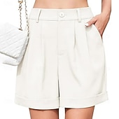 abordables Pantalones cortos bermudas-Mujer Bermudas Pantalón corto Pantalones cortos de verano Pantalones cortos de playa Vacaciones Moda Casual / Diario Corto Alta cintura Cremallera Bolsillo Cintura elástica Comodidad Secado rápido