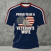  2026. július 4. 250. emléknap Férfiak 3D nyomtatott amerikai zászlós veterán kereknyakú rövid ujjú póló napi utcai