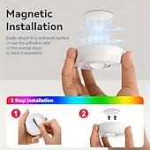economico Luci del disco-3/6 pezzi luce notturna RGB ricaricabile con telecomando, luce per quadri, 12 modalità di colore per armadio, cucina, bagno, camera da letto, ufficio, illuminazione d'atmosfera