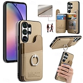 billiga 2026 Samsung Galaxy S26 Serien-telefon fodral Till Samsung Galaxy S26 S26 Plus S26 Ultra Skal med stativ Ringhållare Ringspänne Kontor / företag TPU PU läder