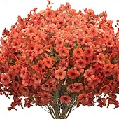 お買い得  造花-屋外の春の装飾用、人工造花8束。シルク製のカラフルな紫色のUV耐性リアルな造花で、屋外のポーチ、パティオ、庭、プランター、鉢、窓辺のプランターに最適です（ミックス）。