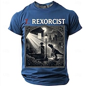 preiswerte Camisetas divertidas para hombres-Men's T. REXORCIST Funny Movie Parody T-Rex Dinosaur Priest Silhouette Graphic T-Shirt Gothic Horror Noir Style Casual Short Sleeve Tee Halloween Gift Designer Clothing Apparel S M L XL XXL XXXL