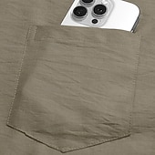 economico Vacanza-Per uomo Camicia Camicia di lino Camicia con Bottoni Tinta unica All'aperto Vacanza Nero Bianco Verde chiaro Verde scuro Manica Corta Colletto a Camicia Estate Primavera Abbigliamento Tasca