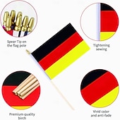 baratos Partida de Futebol Mundial 2026-Pacote com 25 miniaturas da bandeira alemã em haste, medindo 5x8 polegadas, ideais para jogos da Copa do Mundo de Futebol, eventos esportivos, decoração de festas e para torcedores vibrarem.
