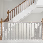 economico Articoli per la casa-Rete di protezione per bambini, rete di sicurezza per neonati, barriera in rete per ringhiera delle scale da 3 x 0,9 metri per bambini, gatti, cani, protezione per ringhiera di sicurezza per bambini