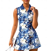 economico Abbigliamento Tennis da donna-Per donna Floreale Motivo Floreale Abito da tennis Abito sportivo Senza Maniche Floreale Traspirante Tennis Golf Badminton Colletto Polo Collo con zip Vestito Verde e nero Blu marino Blu
