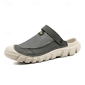 abordables sandalias de exterior-Zapatillas de punto para hombre, sin cordones, para exteriores: zapatillas deportivas informales, ligeras y transpirables, ideales para actividades al aire libre, caminar, viajar y para la playa.