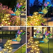 voordelige Pathway Lights &amp; Lanterns-buitenzonne-metalen vlinder &amp;Bloemgieter met prikverlichting, IP65 waterdicht, decoratieve ledlamp voor tuin, terras, erf, pad, gazon, villa, feest, verjaardag &amp; vakantie