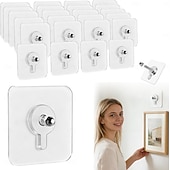 cheap Storage &amp; Organization-24Pcs No-Drill Screw Stickers Strong Adhesive No-Nail No Drilling Required Adhesive Wall Hooks for Picture Frames, Invisible Hanging Nails for Photo Frames, Wedding Pictures, Wall Decor
