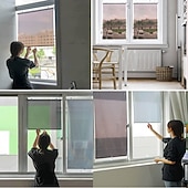 abordables Rideau de panne-Pare-soleil rétractable d'intérieur à ventouses pour vitres latérales de voiture, stores temporaires portables pour vitres de salle de bain ou de voiture.