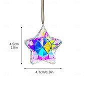 cheap Wall Sculptures-1/6Pcs Rainbow Pentagram Star Crystal Suncatcher  Prism Pendant Crafts for Home Office Garden Decoration Rainbow Maker Window Pendant